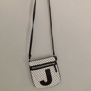 Black/White Justice J Initialed Purse